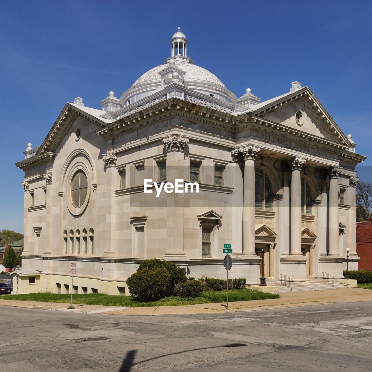 FACADE OF CHURCH AGAINST CLEAR SKY