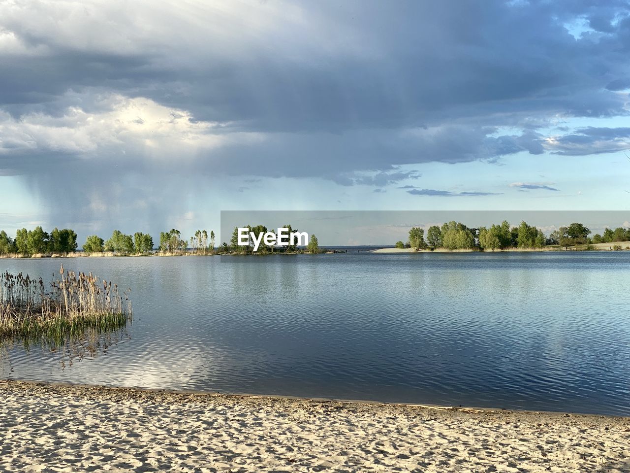 SCENIC VIEW OF CALM LAKE AGAINST SKY