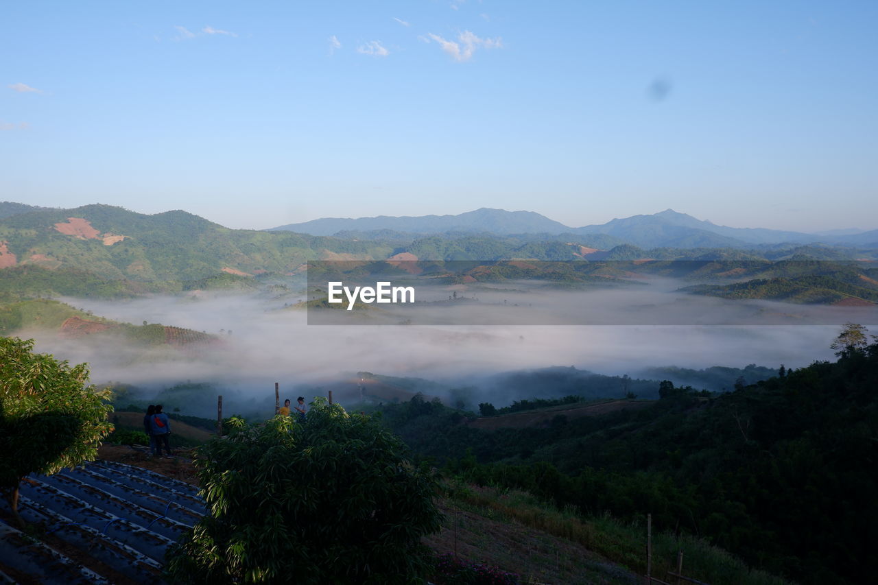 High angle view of landscape against sky