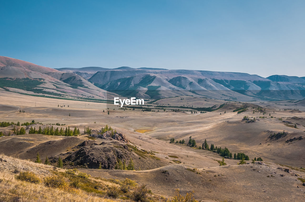 Scenic view of landscape against clear sky