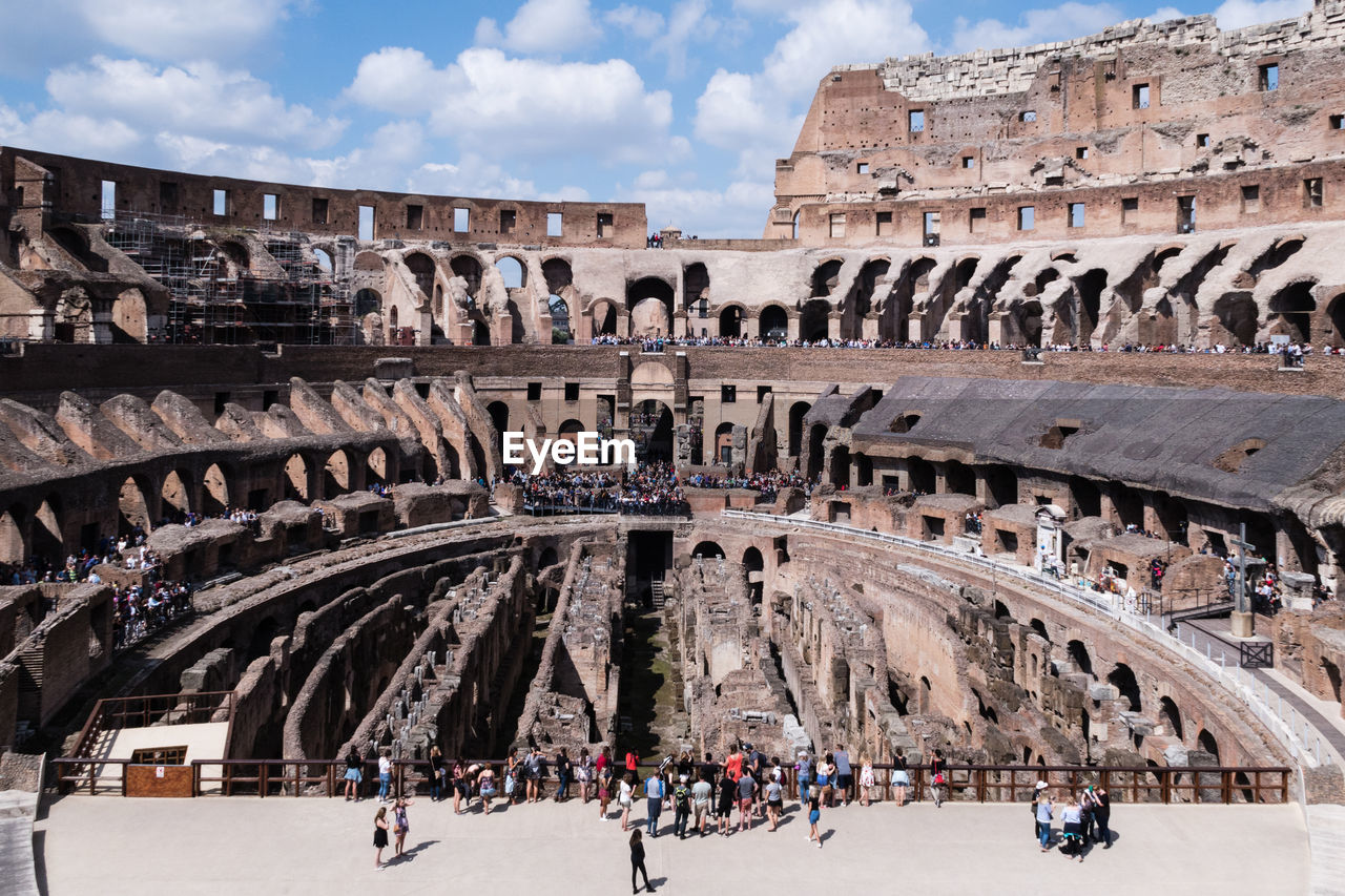 High angle view of people at amphitheater