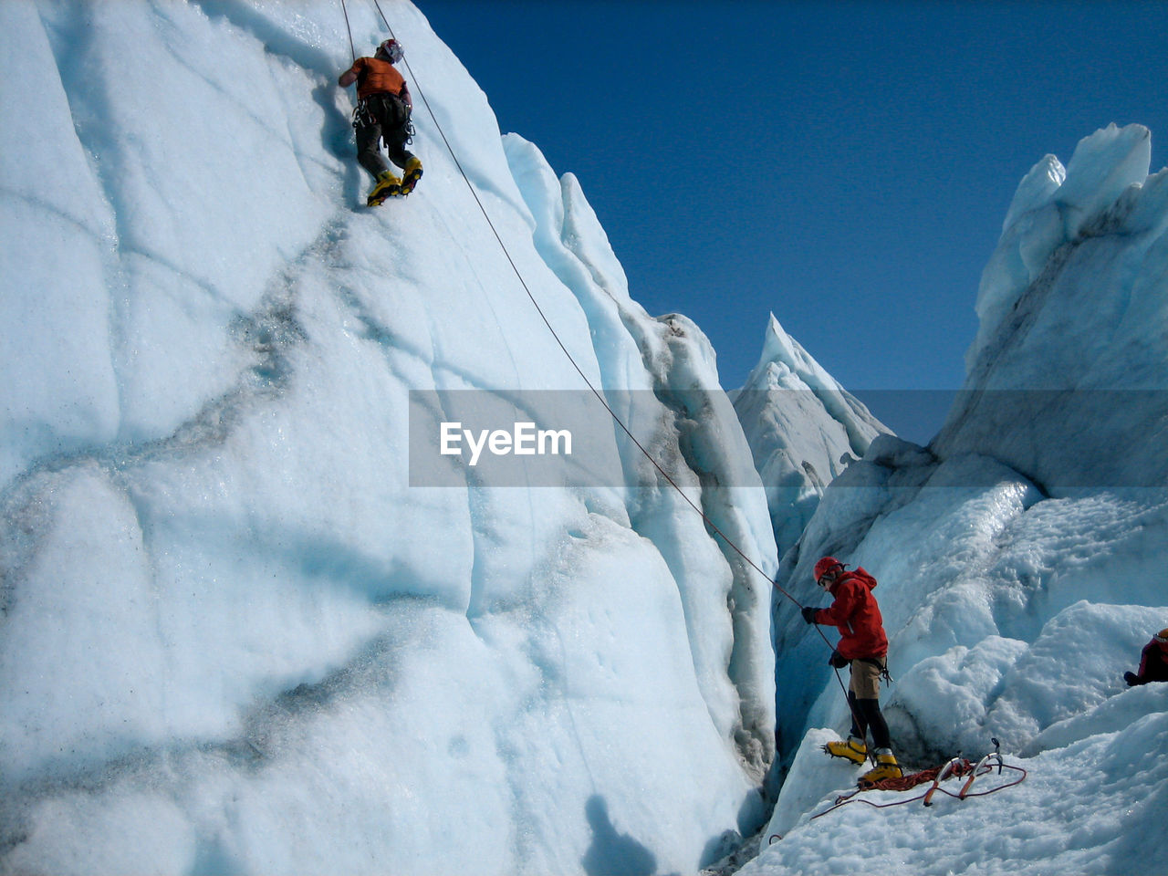 Ice climbers on the matanuska glacier in alaska