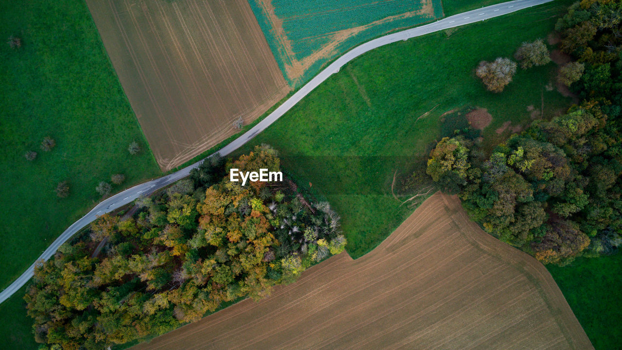 landscape, aerial view, plant, agriculture, environment, aerial photography, green, land, rural scene, high angle view, nature, field, farm, growth, crop, scenics - nature, no people, beauty in nature, food and drink, outdoors, day, soil, food, grass, environmental conservation, tree, tranquility, transportation, travel, water, leaf, flower, road