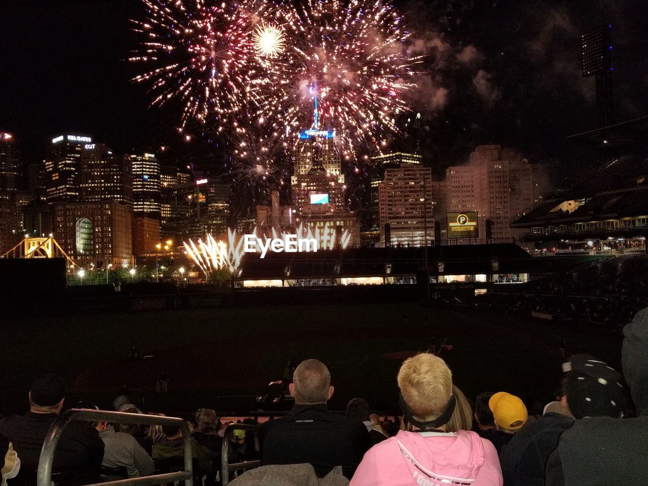 VIEW OF FIREWORKS AT NIGHT