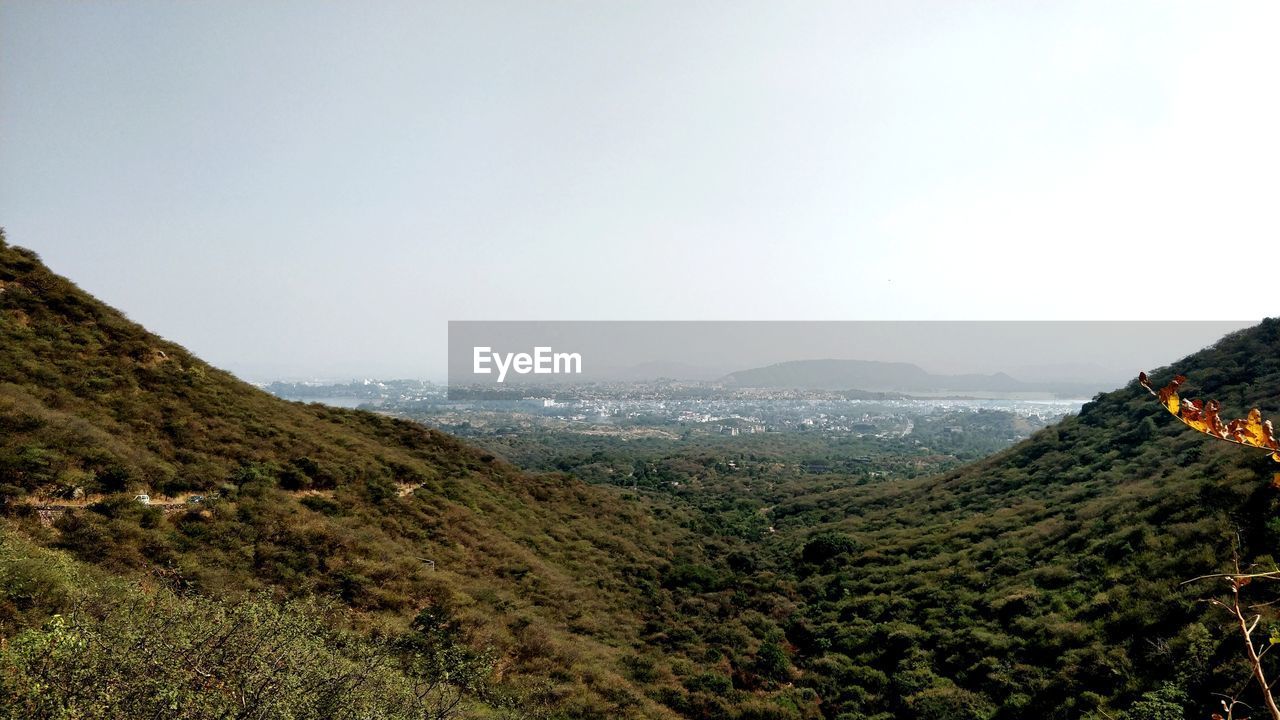 Scenic view of landscape against clear sky