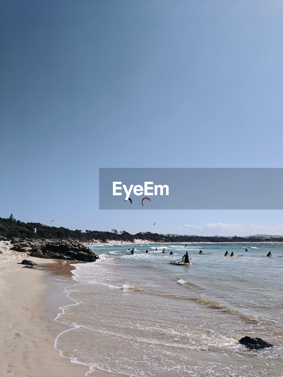 VIEW OF BEACH AGAINST CLEAR SKY