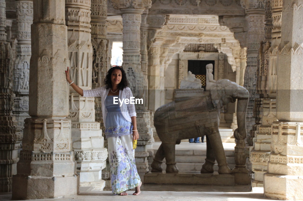 Woman standing in temple