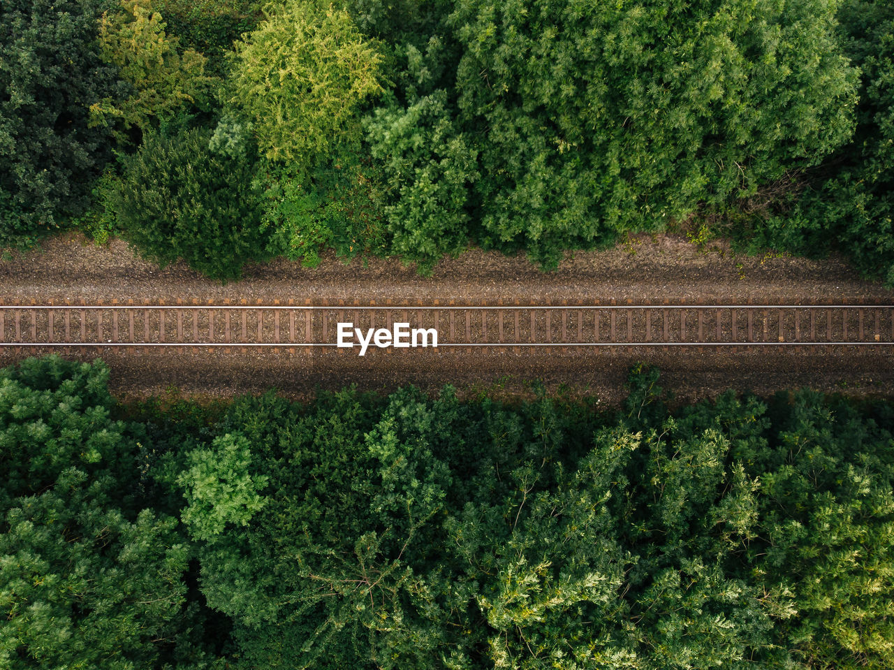 Aerial view of railway tracks