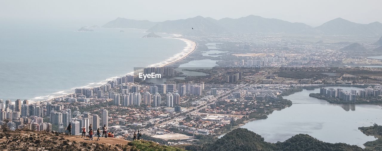 HIGH ANGLE VIEW OF CITY AND BUILDINGS