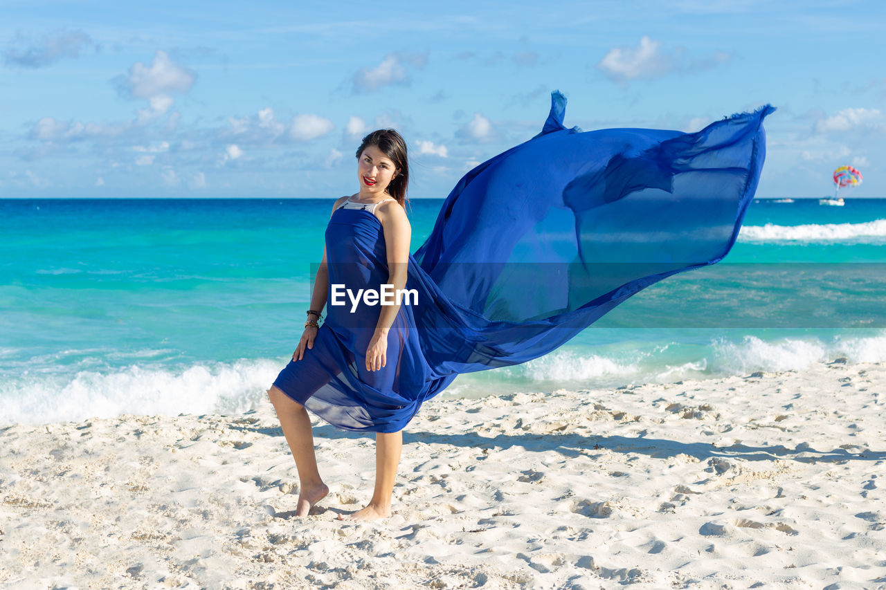 Girl with blue dress