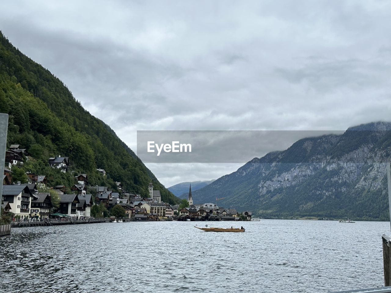 Scenic view of lake against sky at hallstat, austria