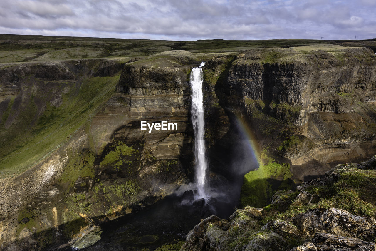 Scenic view of waterfall