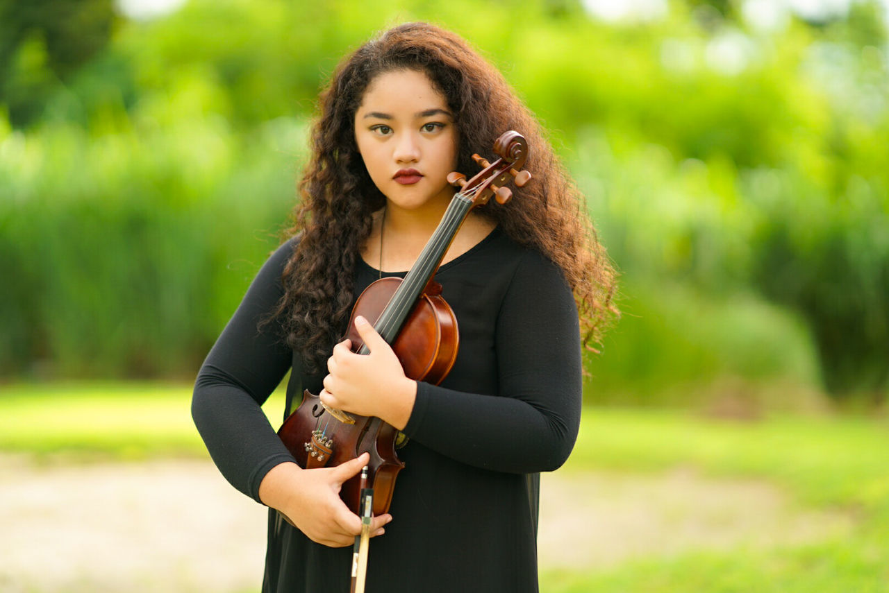 Portrait of young violinist