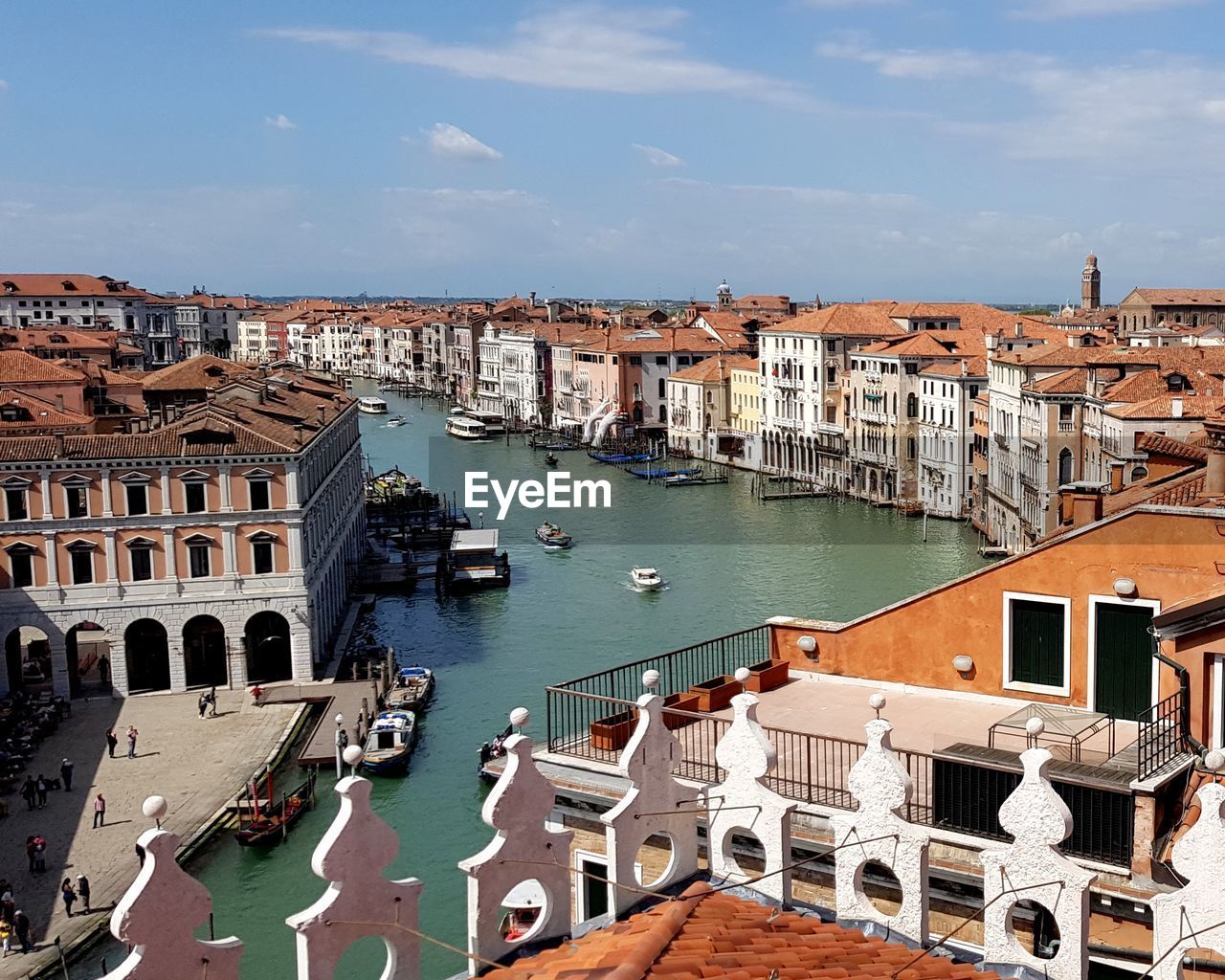 High angle view of buildings in venice 