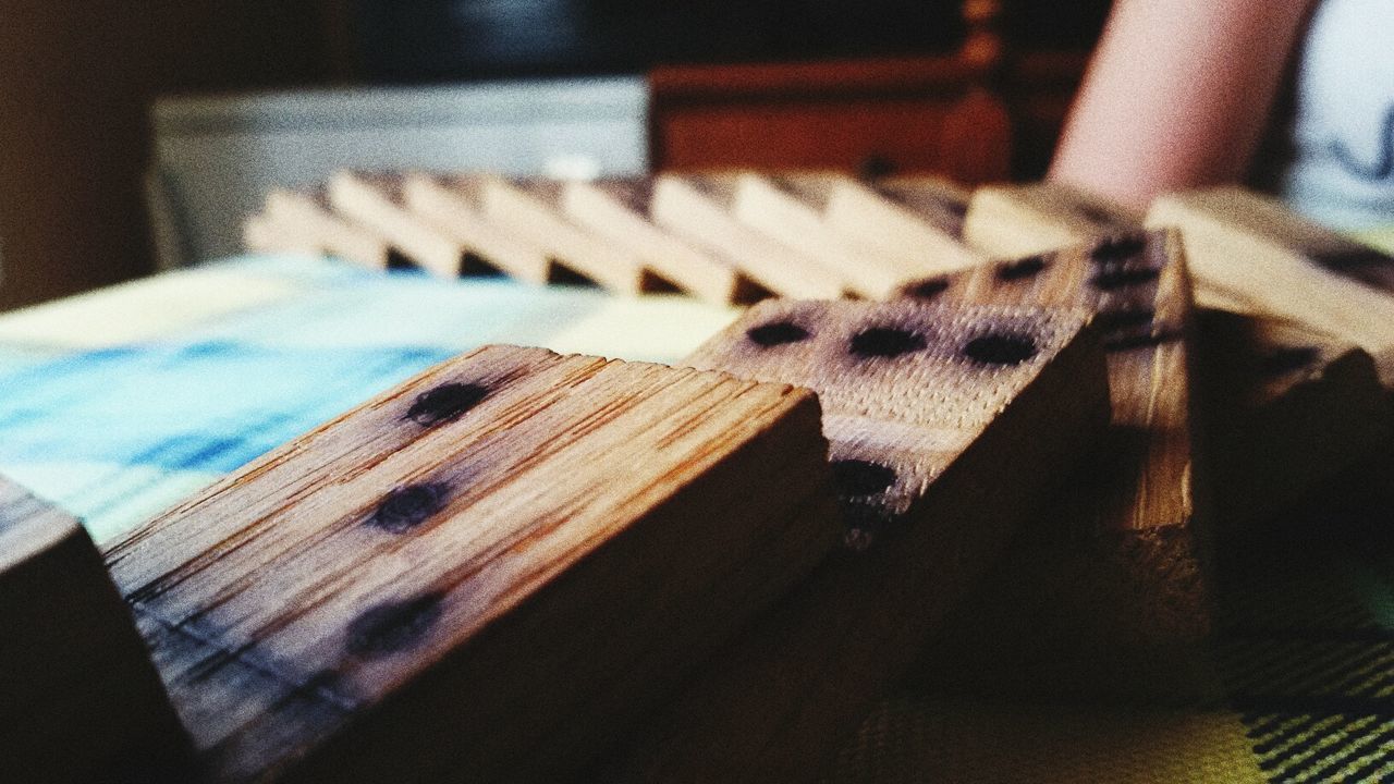 Close-up of dominoes game