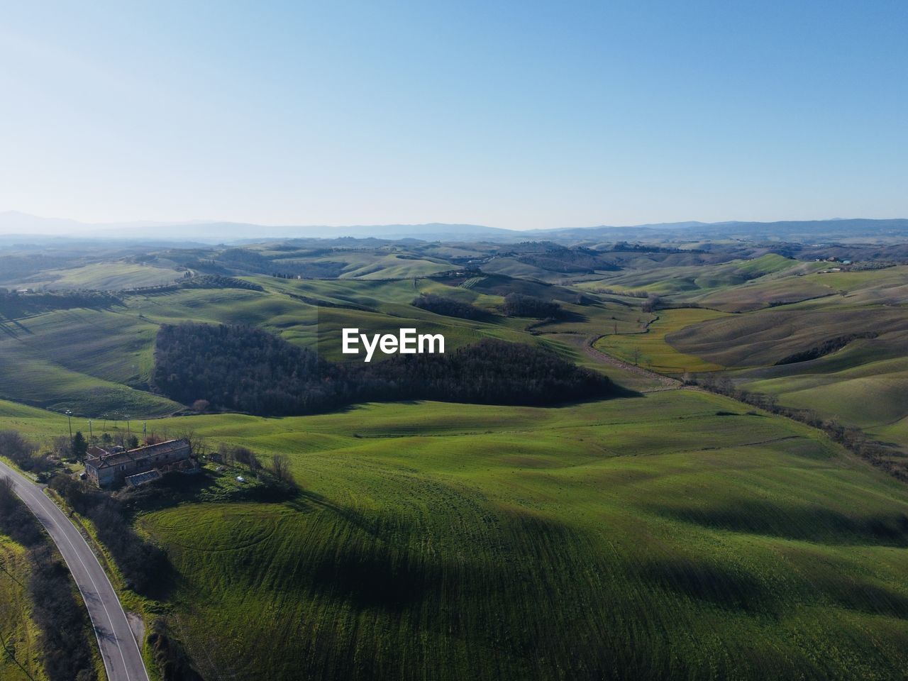 Scenic view of landscape against clear sky