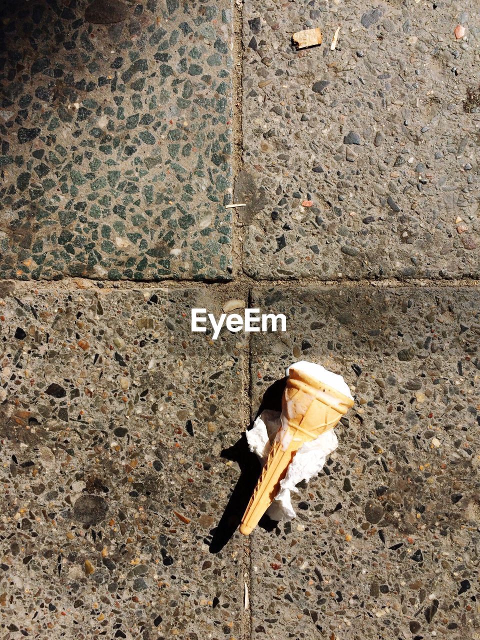 Directly above shot of ice cream cone