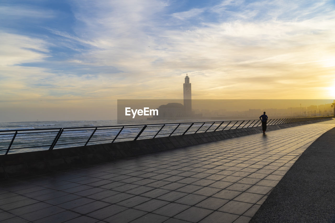 Scenic view of hassan ii mosque at sunrise - casablanca, morocco