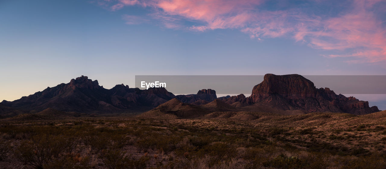 Rock formations on landscape against sky in big bend national park - texas