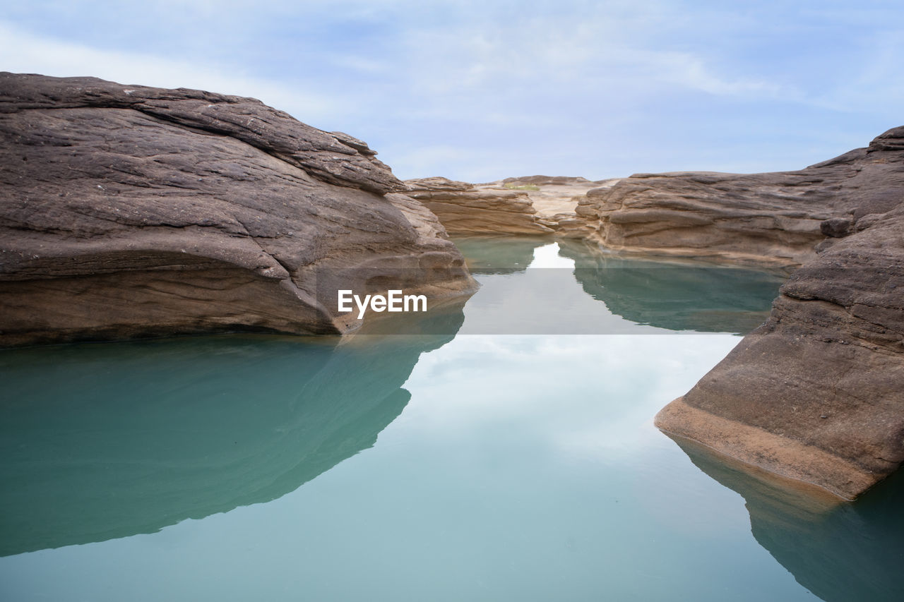 Sam pan bok, grand canyon in thailand, mekhong river at ubon ratchathani, thailand.