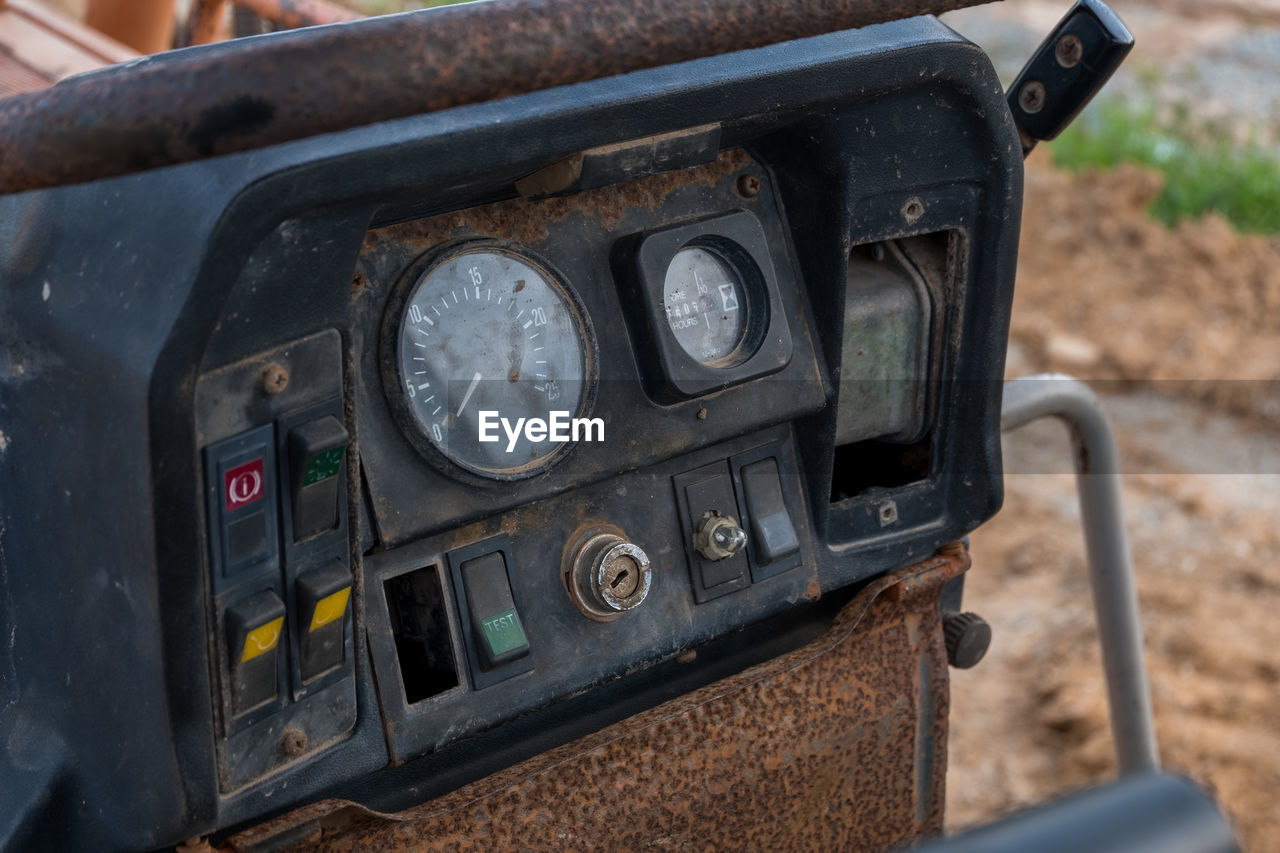 Close-up of vintage vehicle outdoors