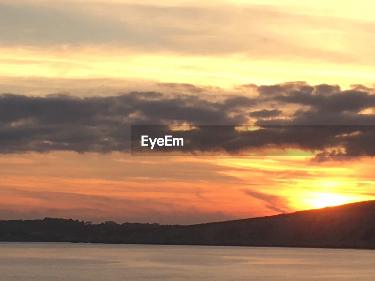 SCENIC VIEW OF SILHOUETTE WATER AGAINST SKY DURING SUNSET