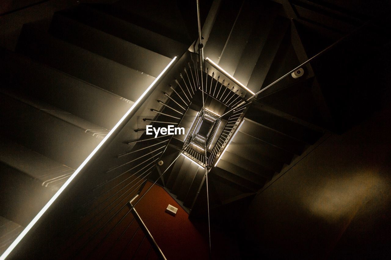 Directly above shot of spiral staircase