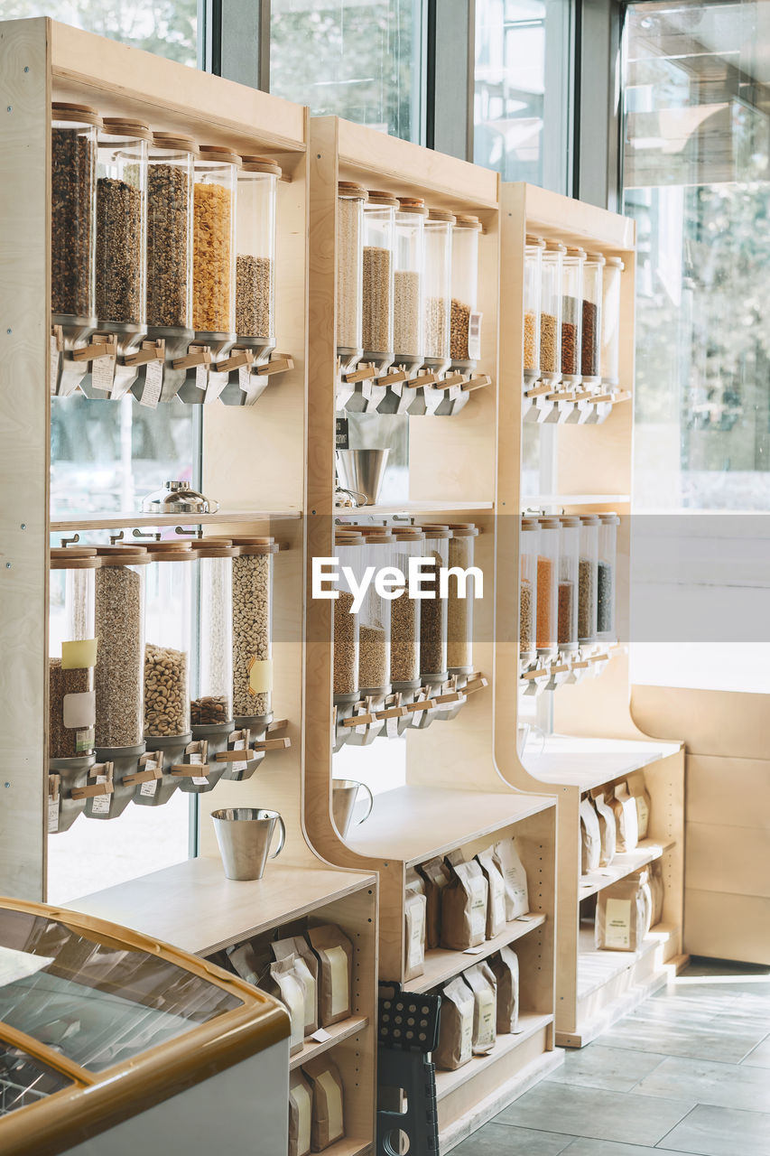 Food dispensers at zero waste shop