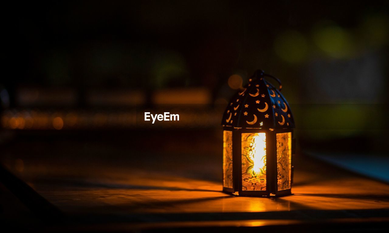 Close-up of illuminated light bulb