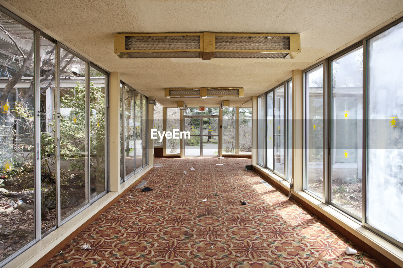 Empty corridor in building