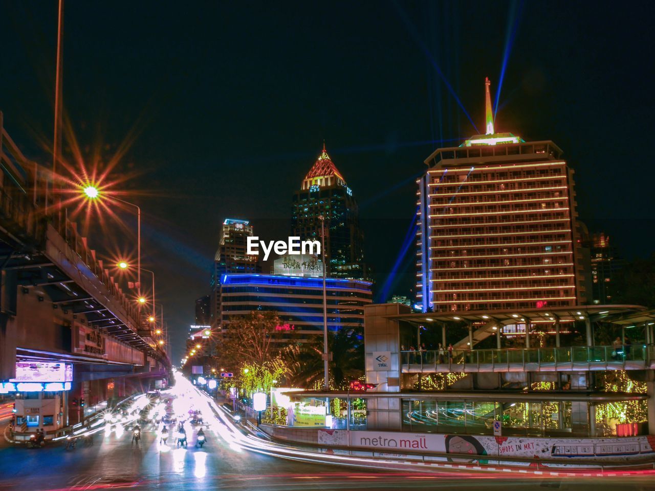 LIGHT TRAILS ON CITY STREET