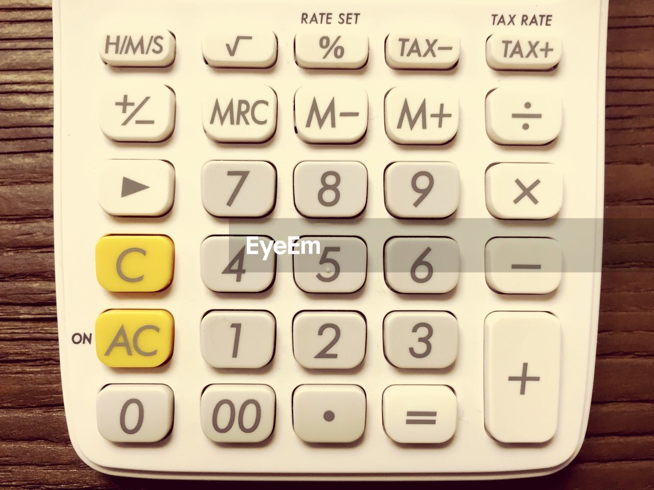 High angle view of calculator on table