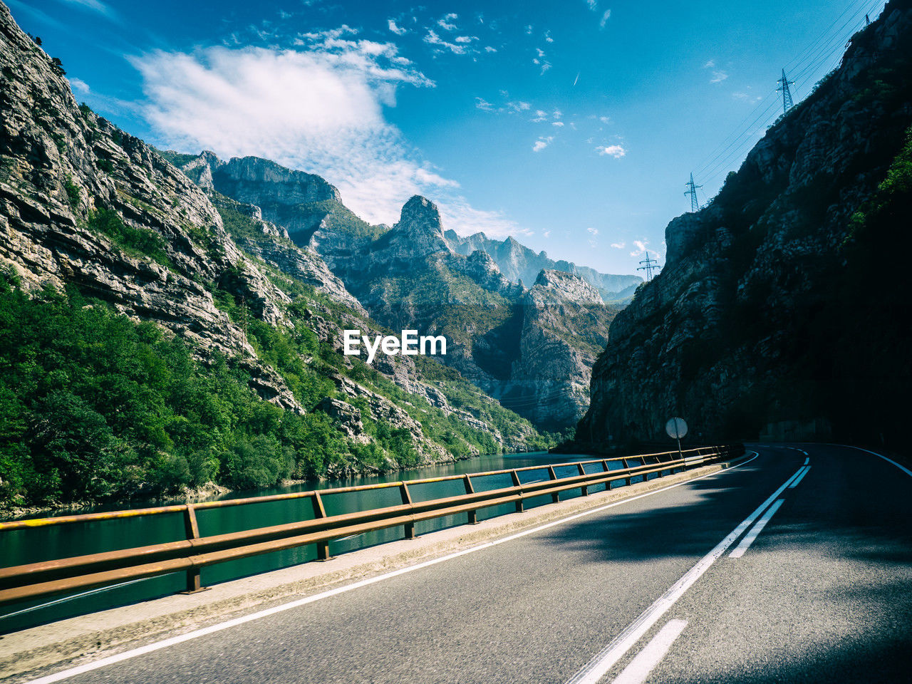 Road through wild neretva canyon in bosnia