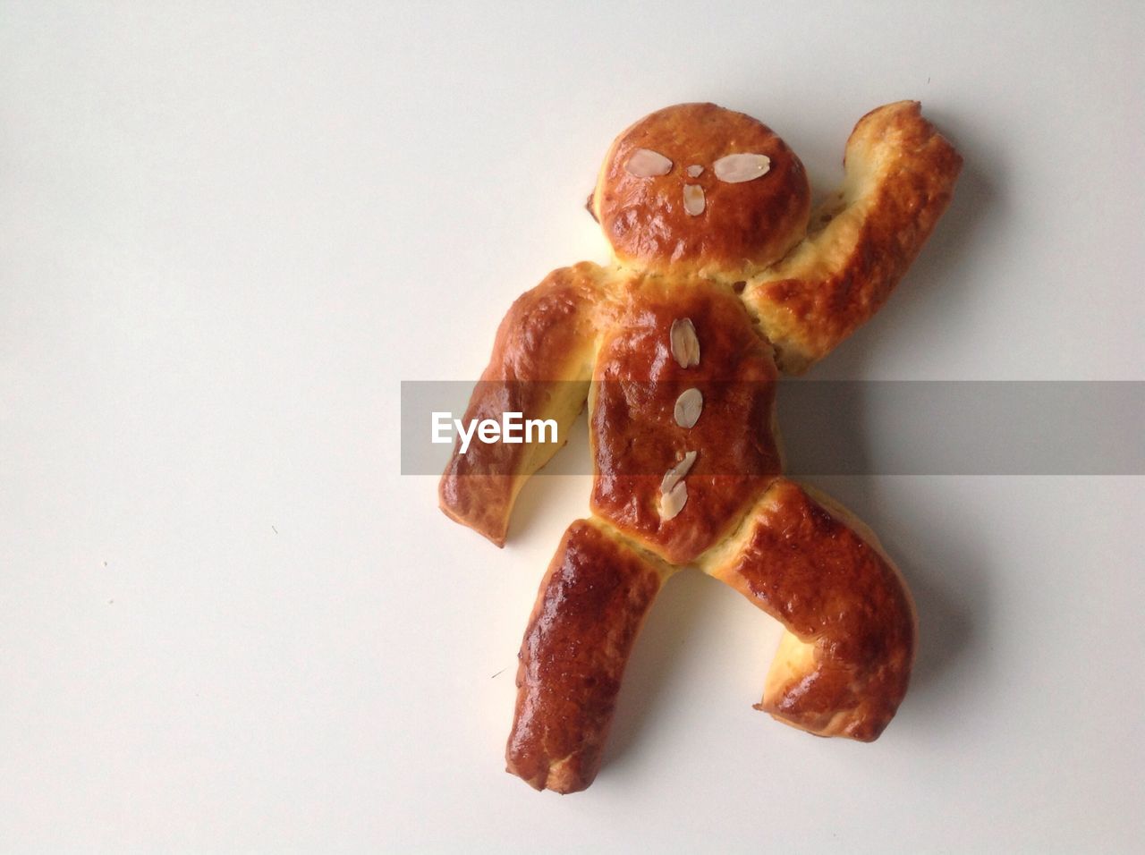 High angle view of baked pastry item on table