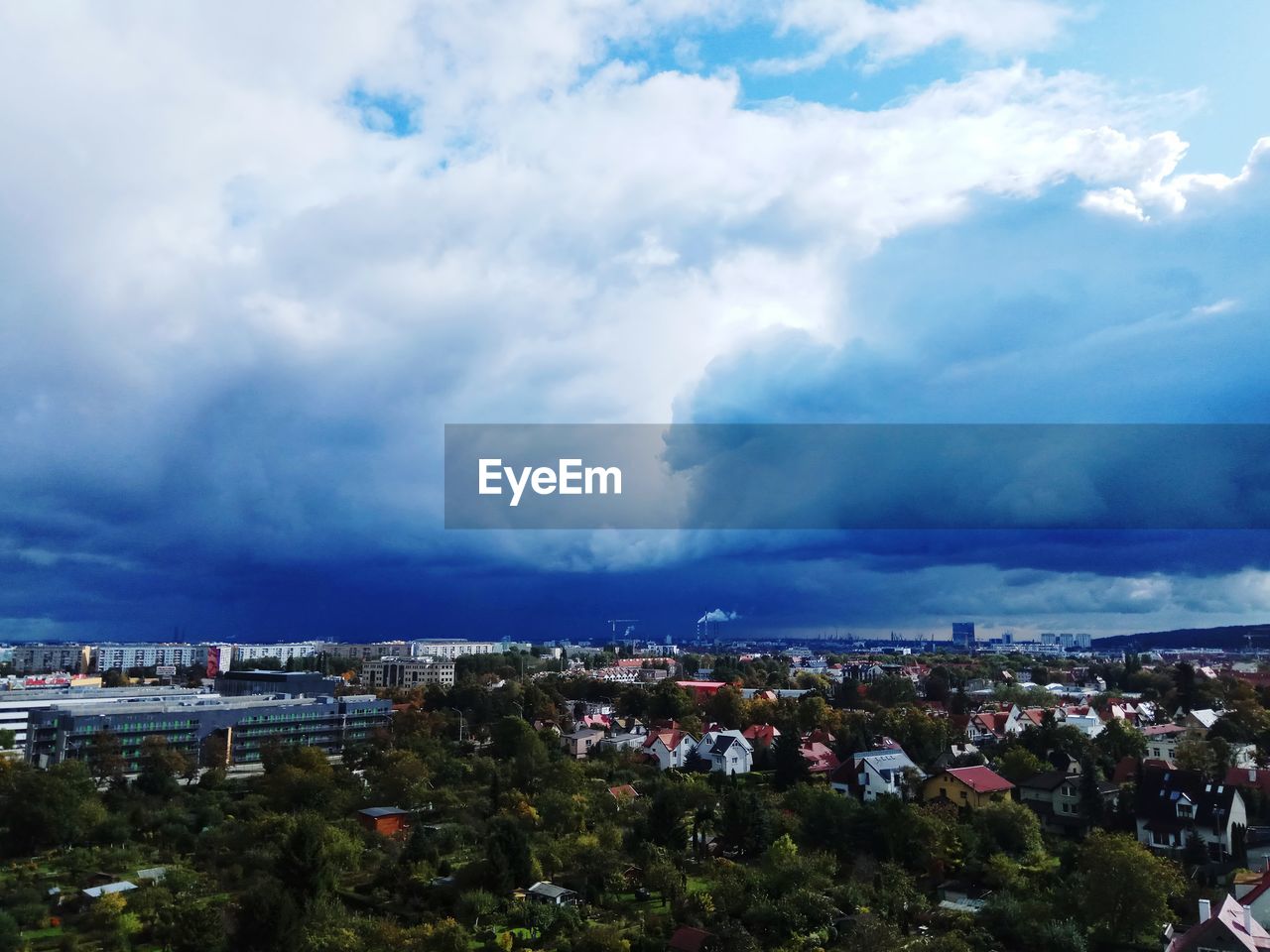 High angle view of townscape against sky