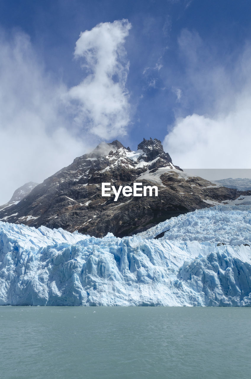 Scenic view of snowcapped mountain against sky