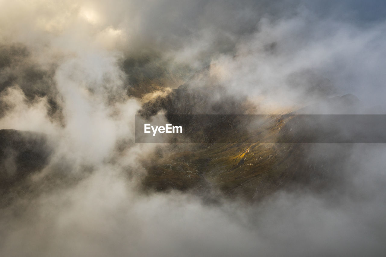 Moody landscape from carpathian mountains, romania.