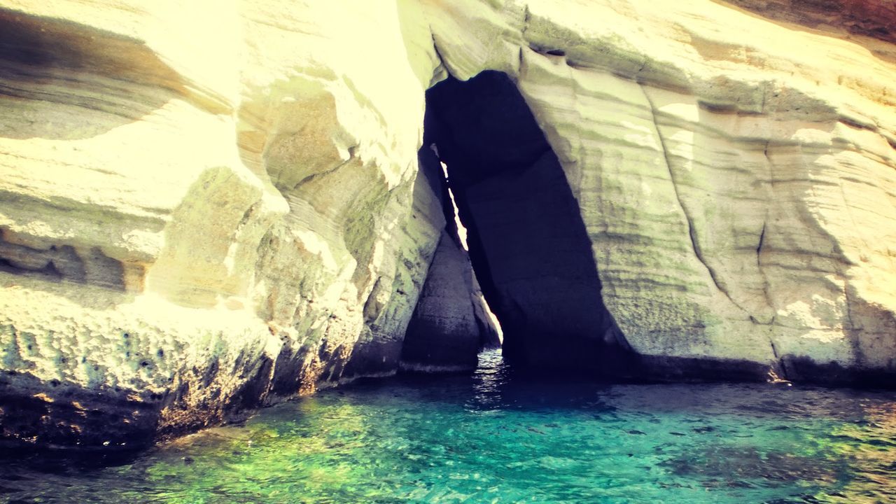 Rock formation on beach