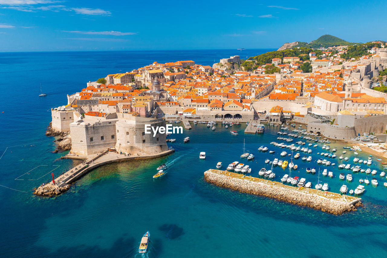 Aerial view of the old town of dubrovnik