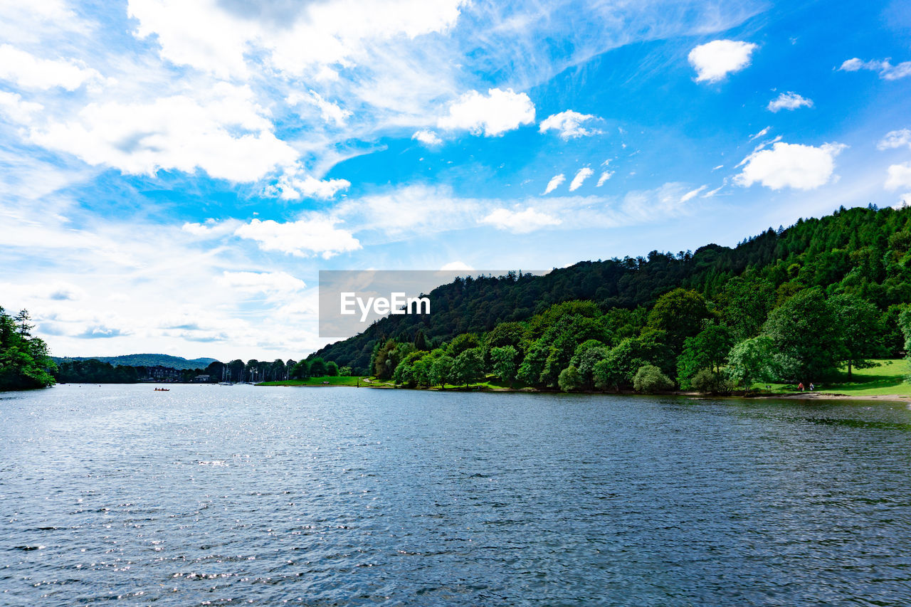 Landscape of lake windermere at lake district national park in united kingdom