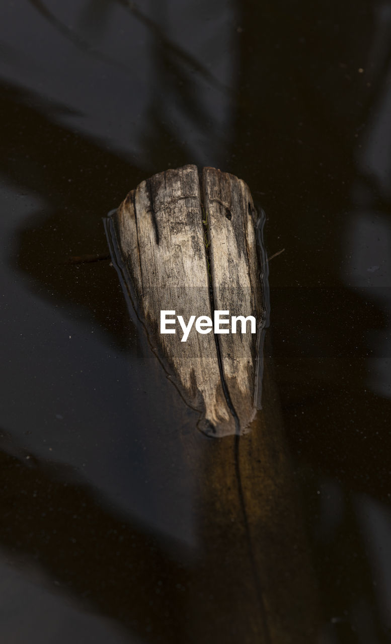 high angle view of boat in lake