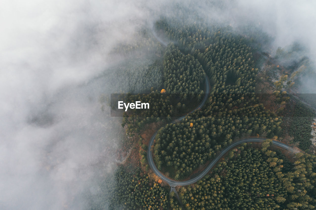 nature, aerial view, environment, aerial photography, no people, fog, outdoors, cloud, day, land, beauty in nature, sky, smoke, landscape, water, sea, high angle view, wave