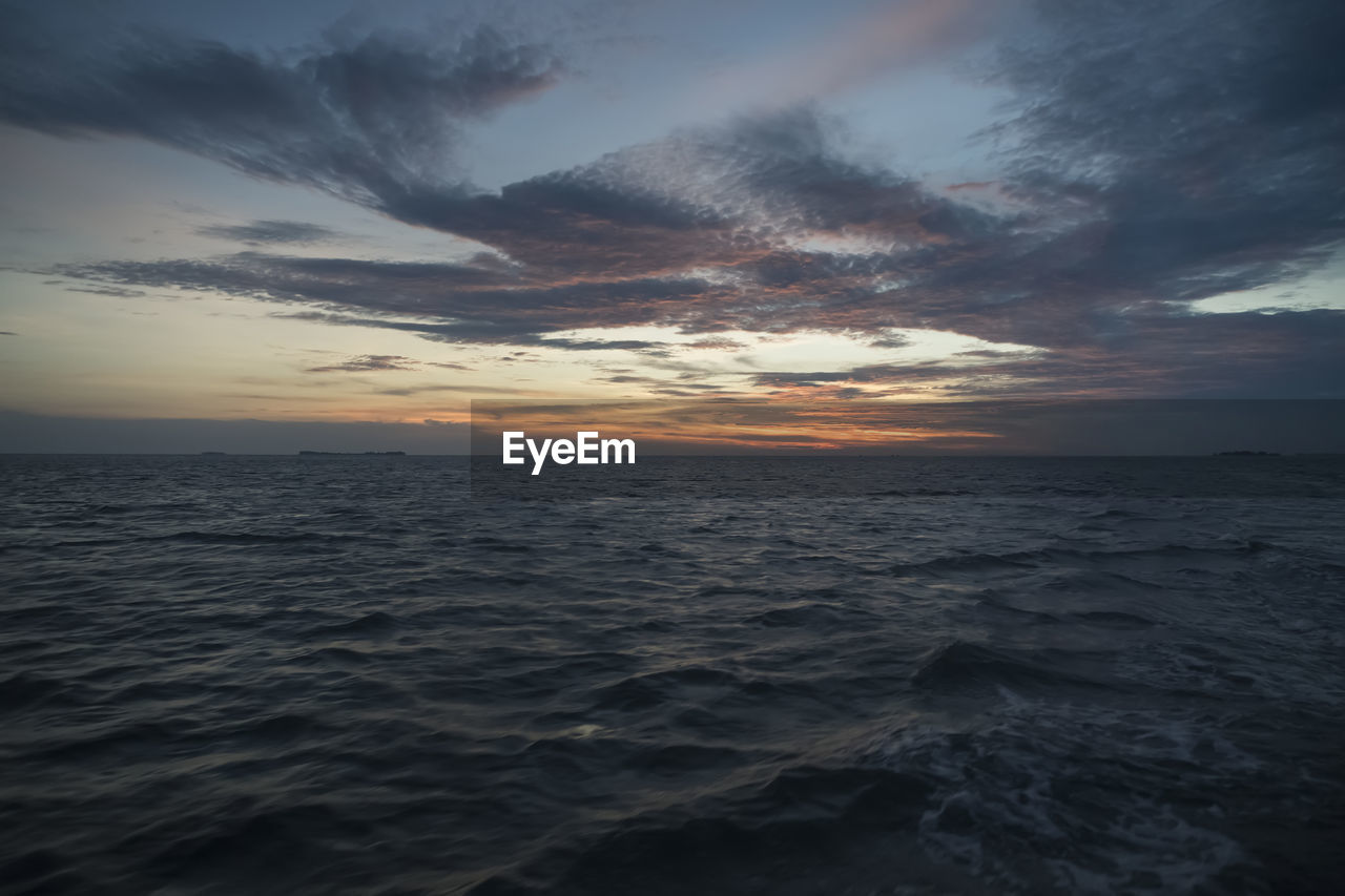 SCENIC VIEW OF SEA DURING SUNSET