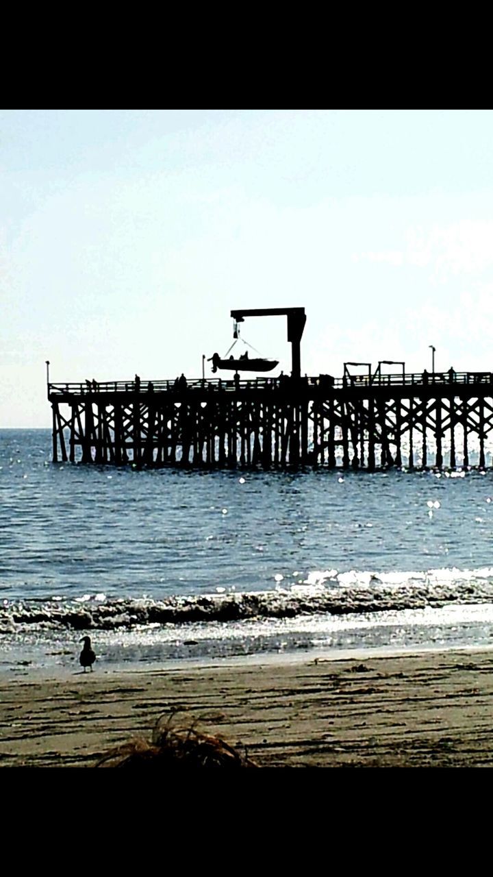 VIEW OF PIER ON SEA