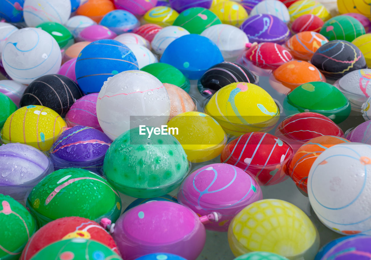 Full frame shot of multi colored balloons for japanese traditional fair