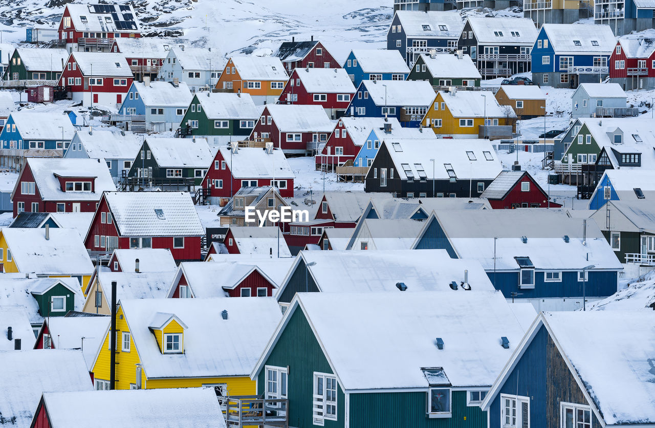 Colorful houses in nuuk, greenland
