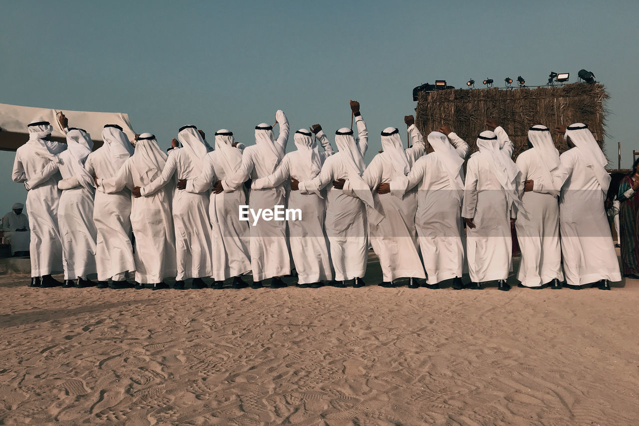 The traditional dance of emirati people.