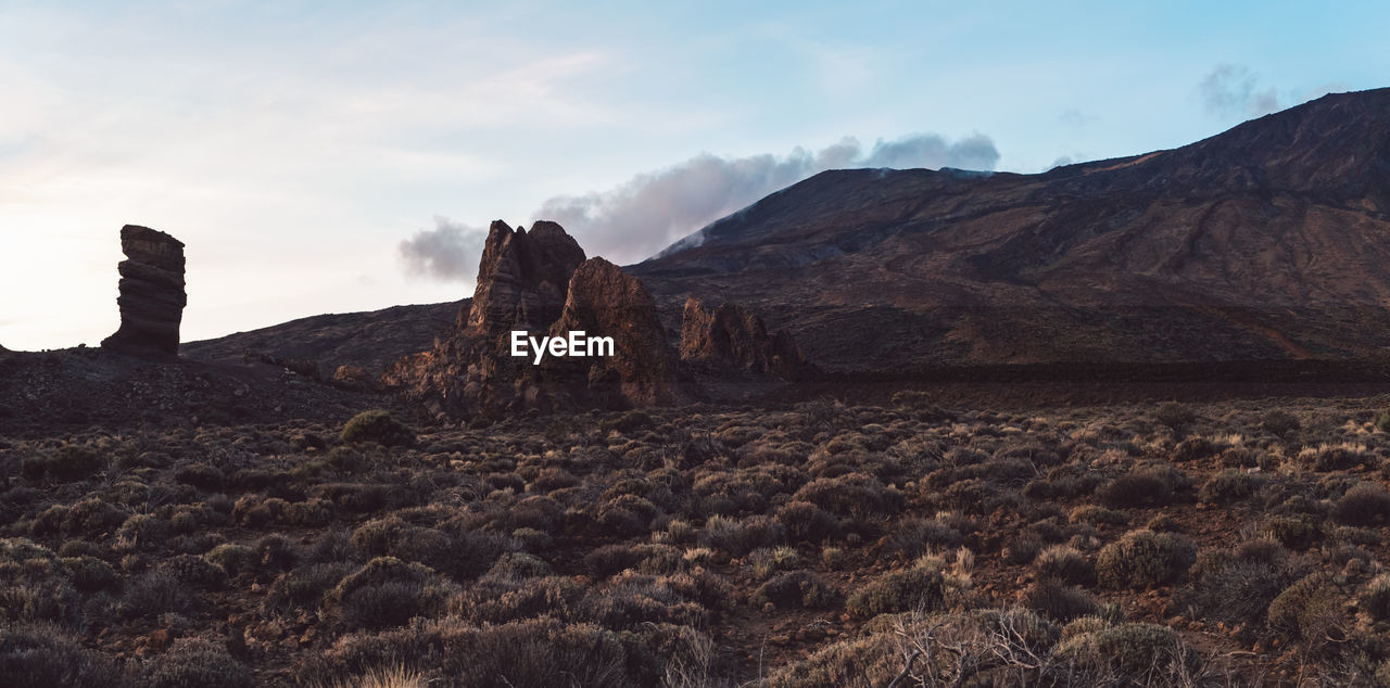 Scenic view of teide mountain against sky