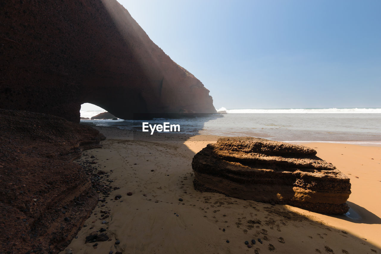 Scenic view of beach against sky