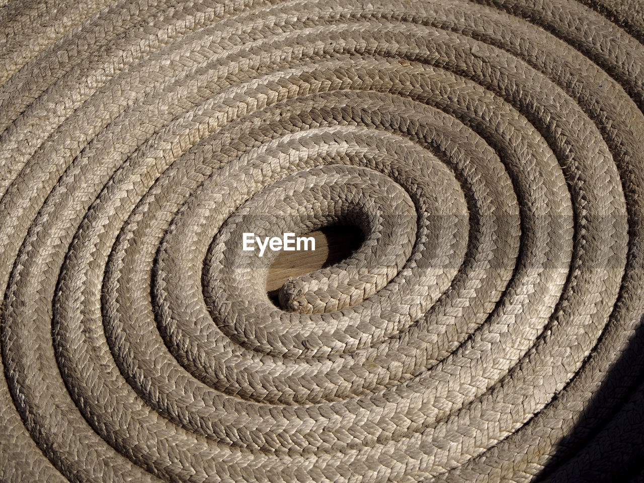 Full frame shot of spiral shaped arranged rope